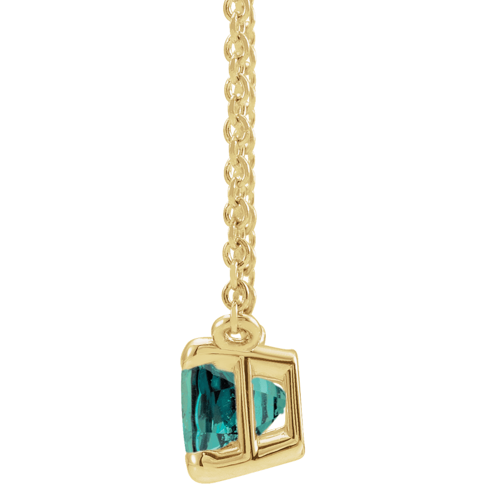 14K Yellow Gold Lab Grown Alexandrite 18" Necklace