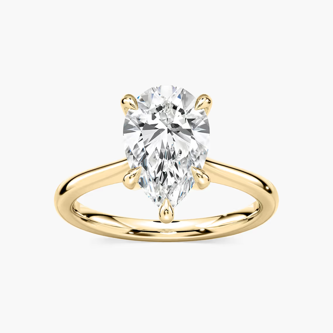 Pear Dior Claw Prong Solitaire Stackable