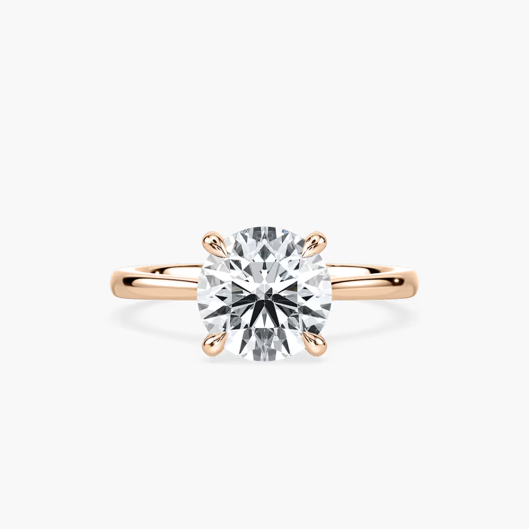 *Round Dior Claw Prong Solitaire Stackable