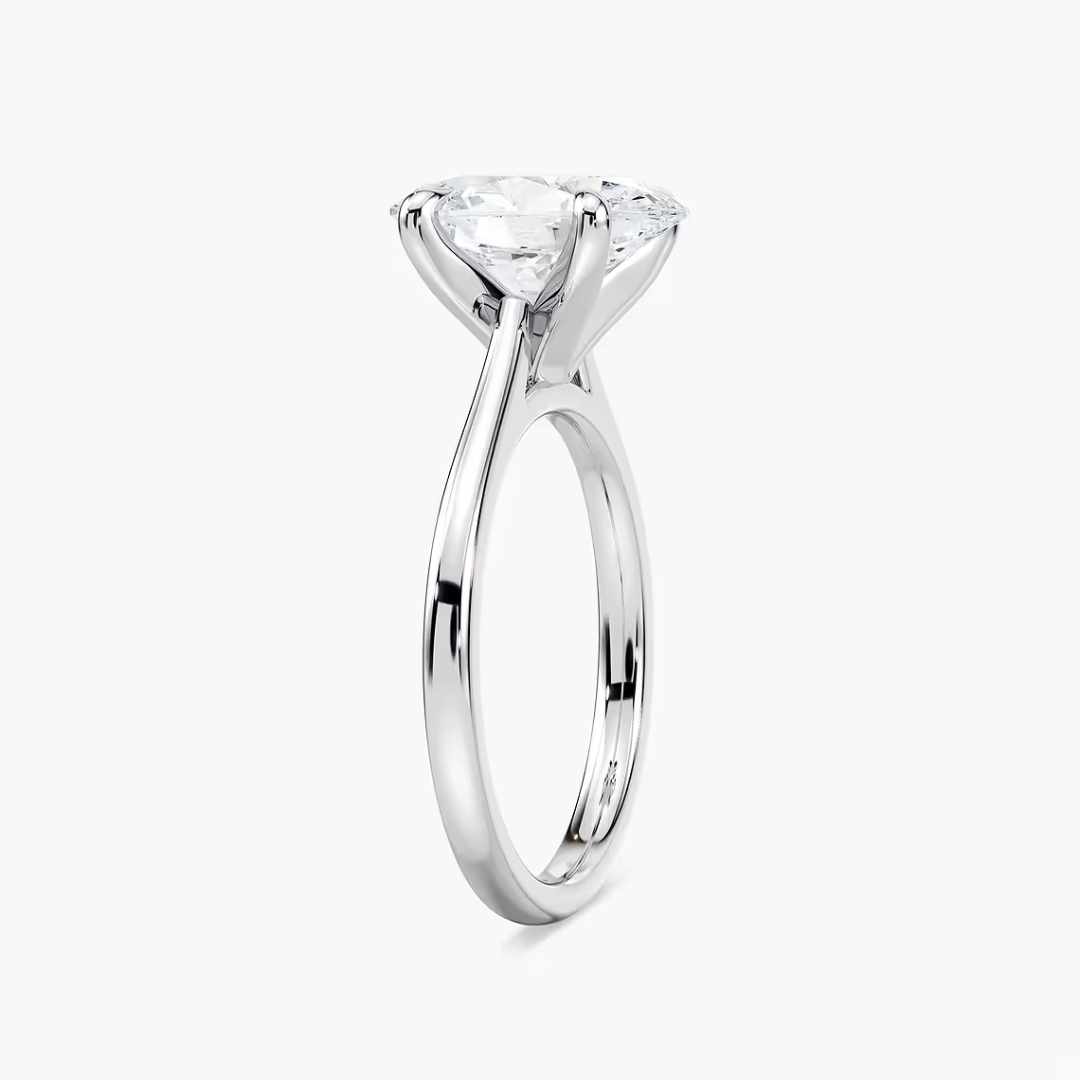 Oval Dior Claw Prong Solitaire Stackable