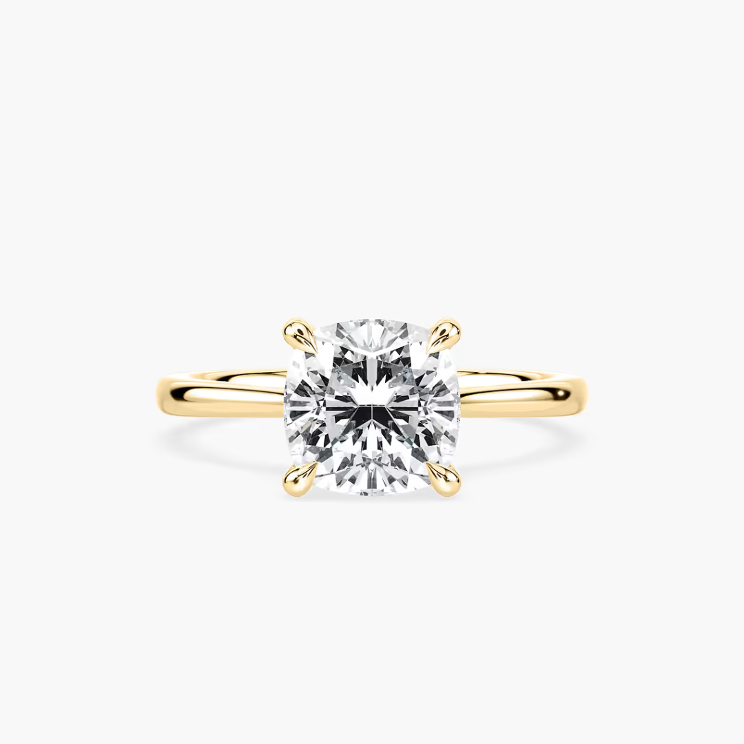 *Cushion Dior Claw Prong Solitaire Stackable