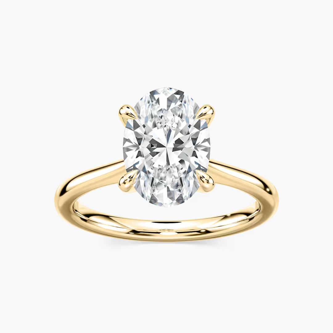 Oval Dior Claw Prong Solitaire Stackable
