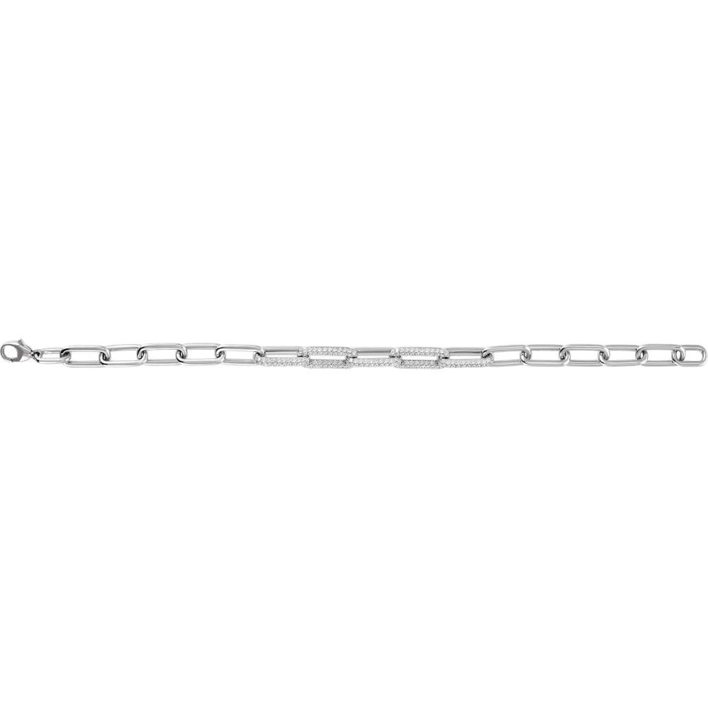 Liens de Lumière 1 1/2 CTW Lab-Grown Diamond Paperclip Bracelet