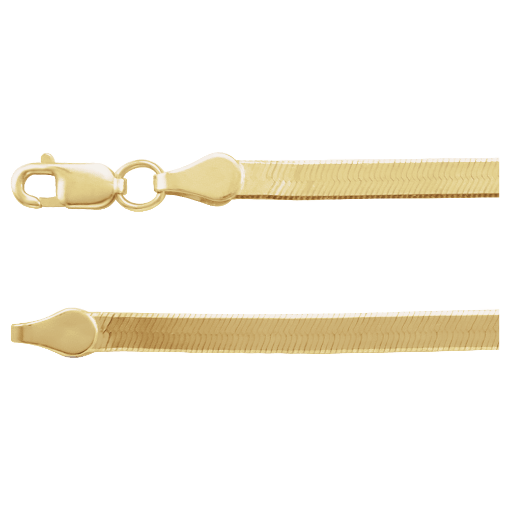 Lame d’Or 2.8mm Flexible Herringbone Bracelet 14K Yellow Gold