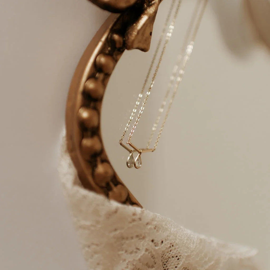 Harper Diamond Teardrop Necklace