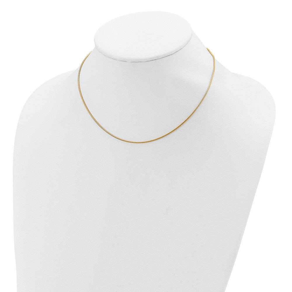 SS Gold-plat 1.1mm Round Snake 1in+1in Adjustable Chain