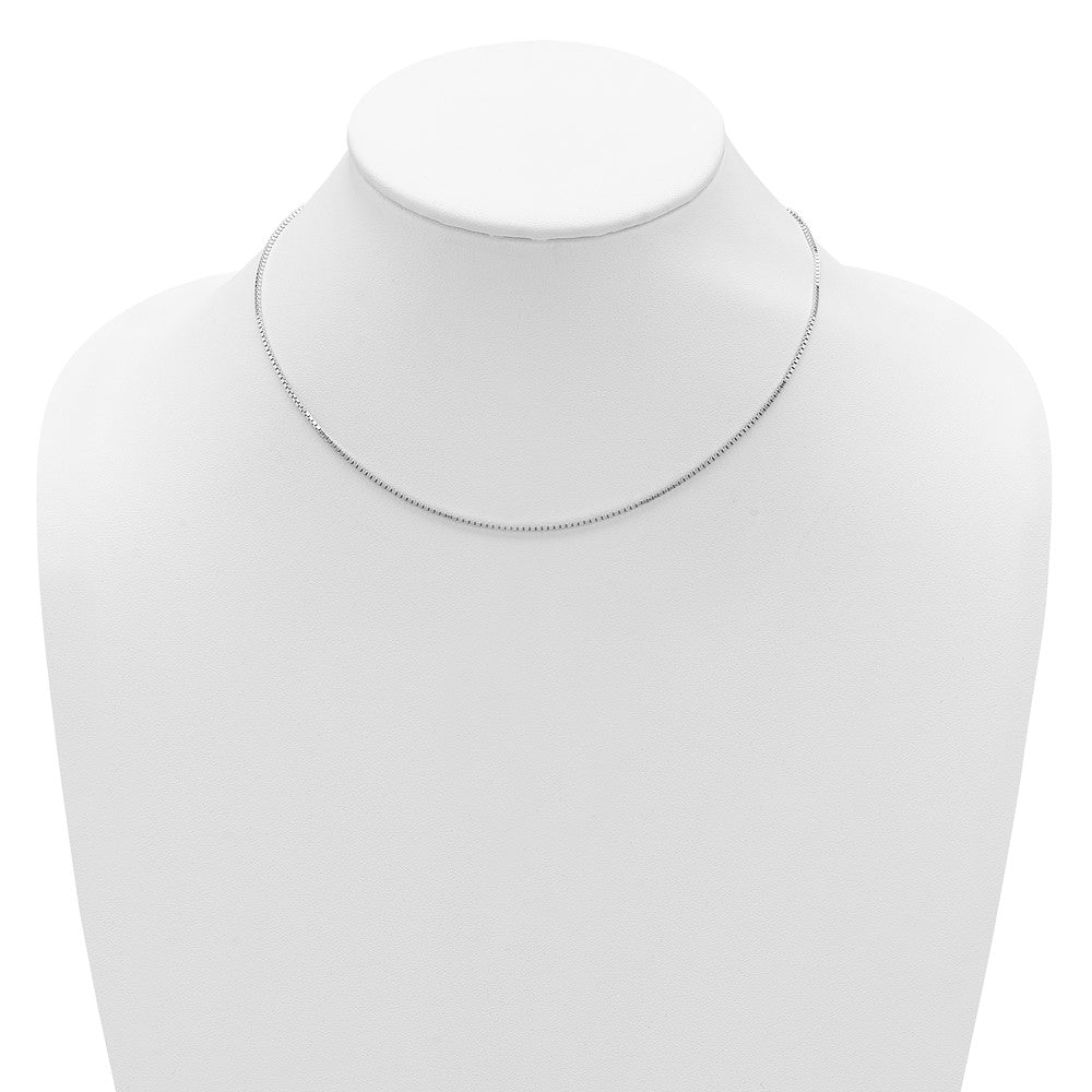 SS Rh-plated 1.2mm Box 1in+1in Adjustable Chain