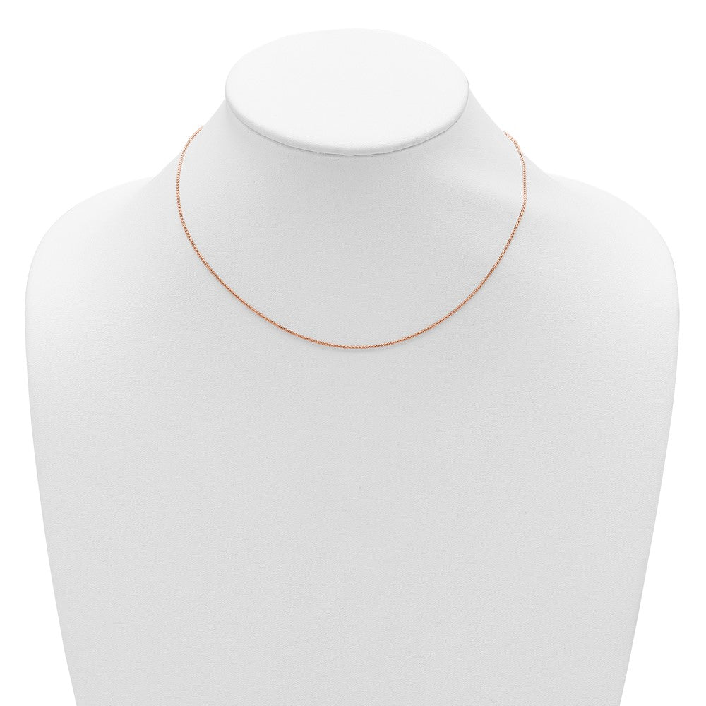 Sterling Silver Rose Gold-plated 1mm Spiga 1in+1in Adjustable Chai