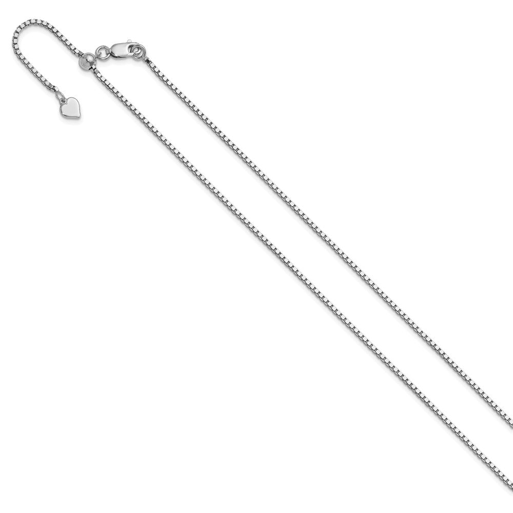 Sterling Silver Rhodium-plated Adjustable 1.5mm Box Chain
