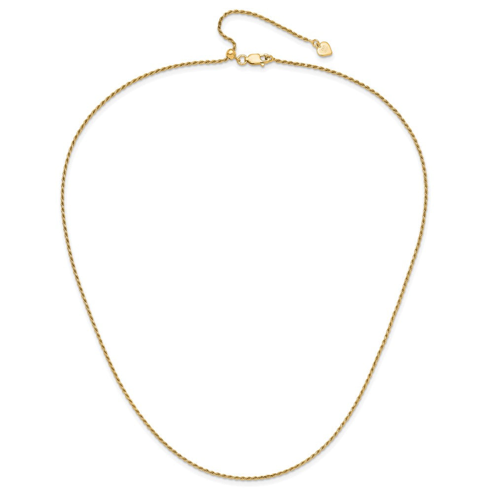 Sterling Silver Gold-plated Adjustable 1.4mm Diamond-cut Rope Chain