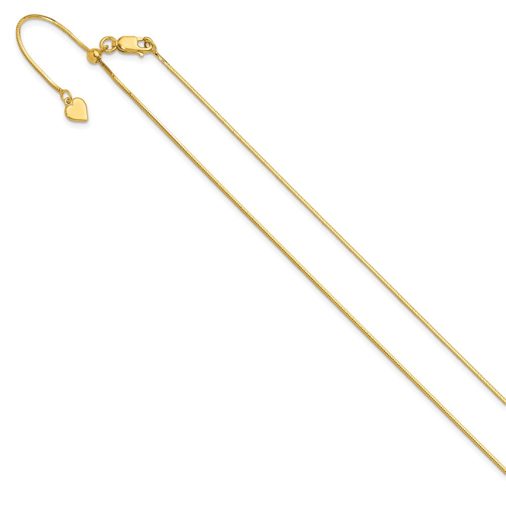 Sterling Silver Gold-plated Adjustable 1mm Diamond-cut Square Snake Chain