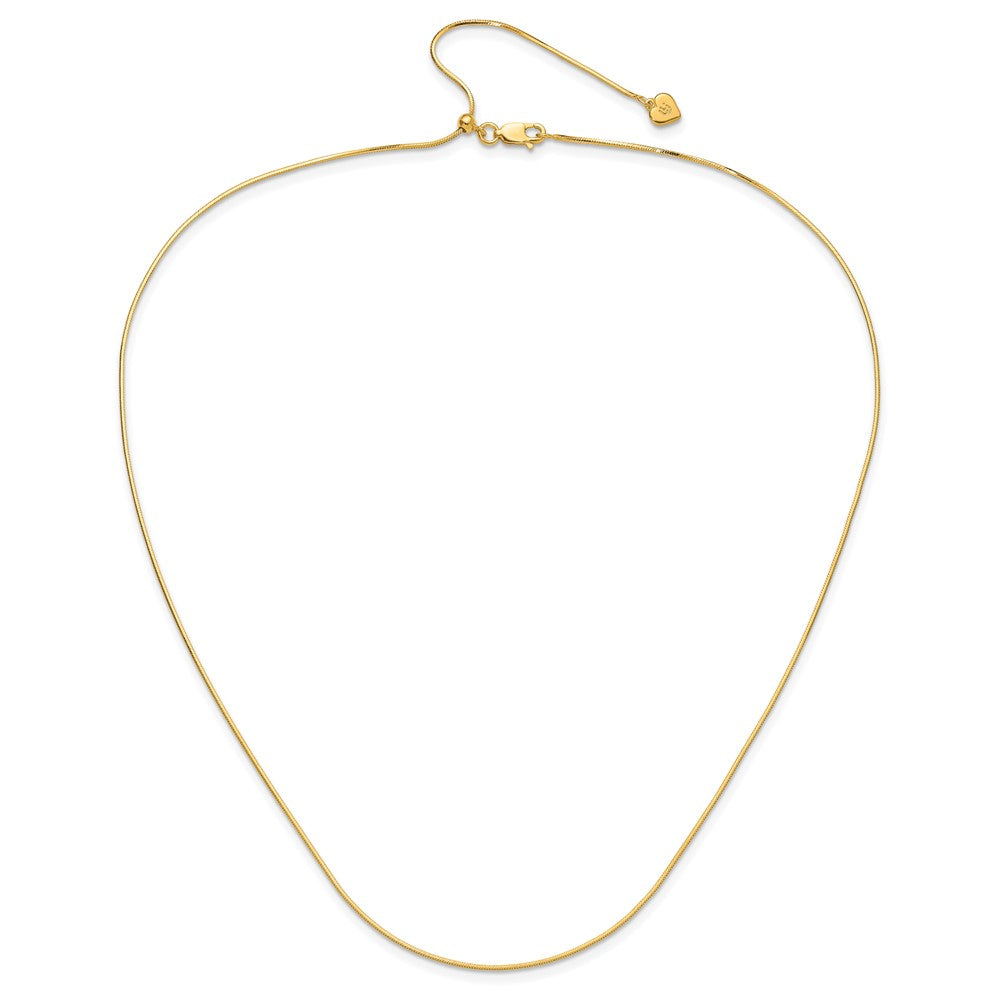 Sterling Silver Gold-plated Adjustable 1mm Diamond-cut Square Snake Chain