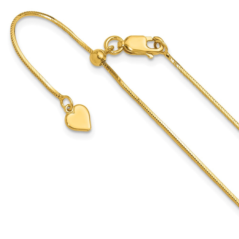 Sterling Silver Gold-plated Adjustable 1mm Diamond-cut Square Snake Chain