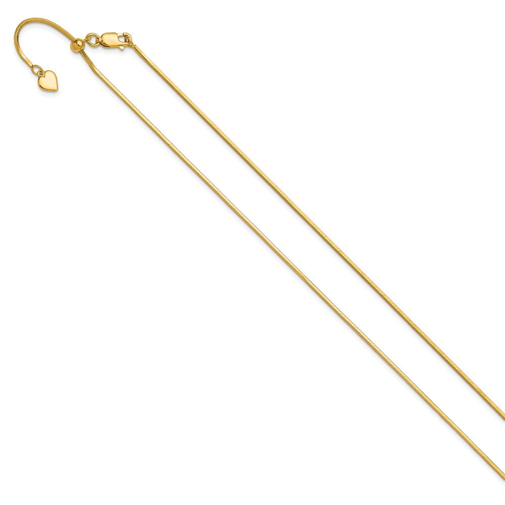 Sterling Silver Gold-plated Adjustable 1.2mm Diamond-cut Square Snake Chai
