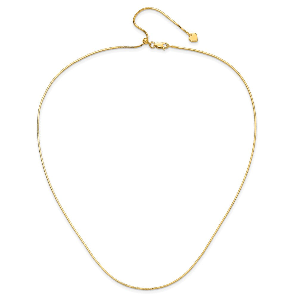 Sterling Silver Gold-plated Adjustable 1.2mm Diamond-cut Square Snake Chai