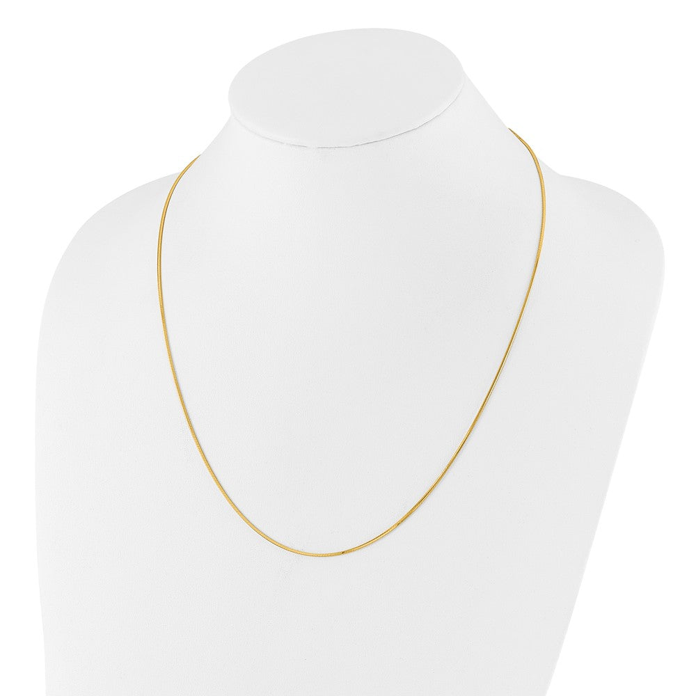 Sterling Silver Gold-plated Adjustable 1.2mm Diamond-cut Square Snake Chai
