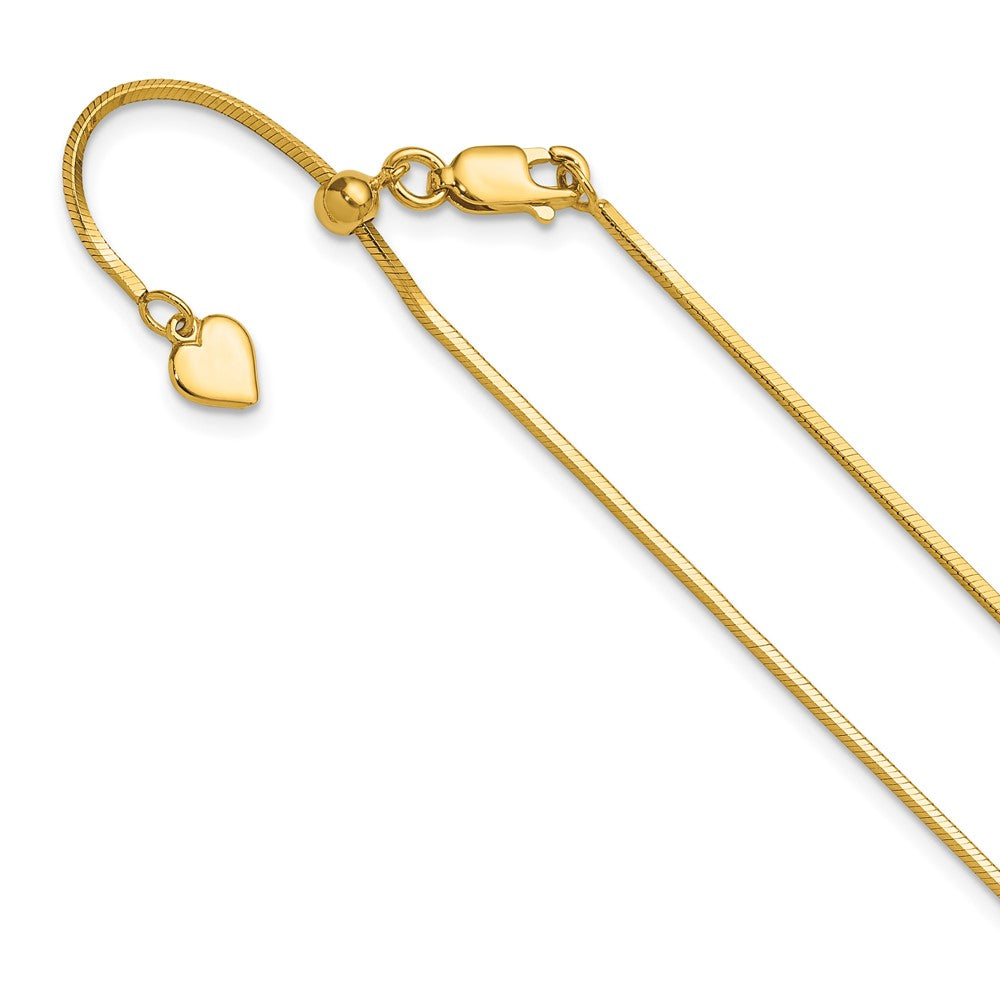 Sterling Silver Gold-plated Adjustable 1.2mm Diamond-cut Square Snake Chai