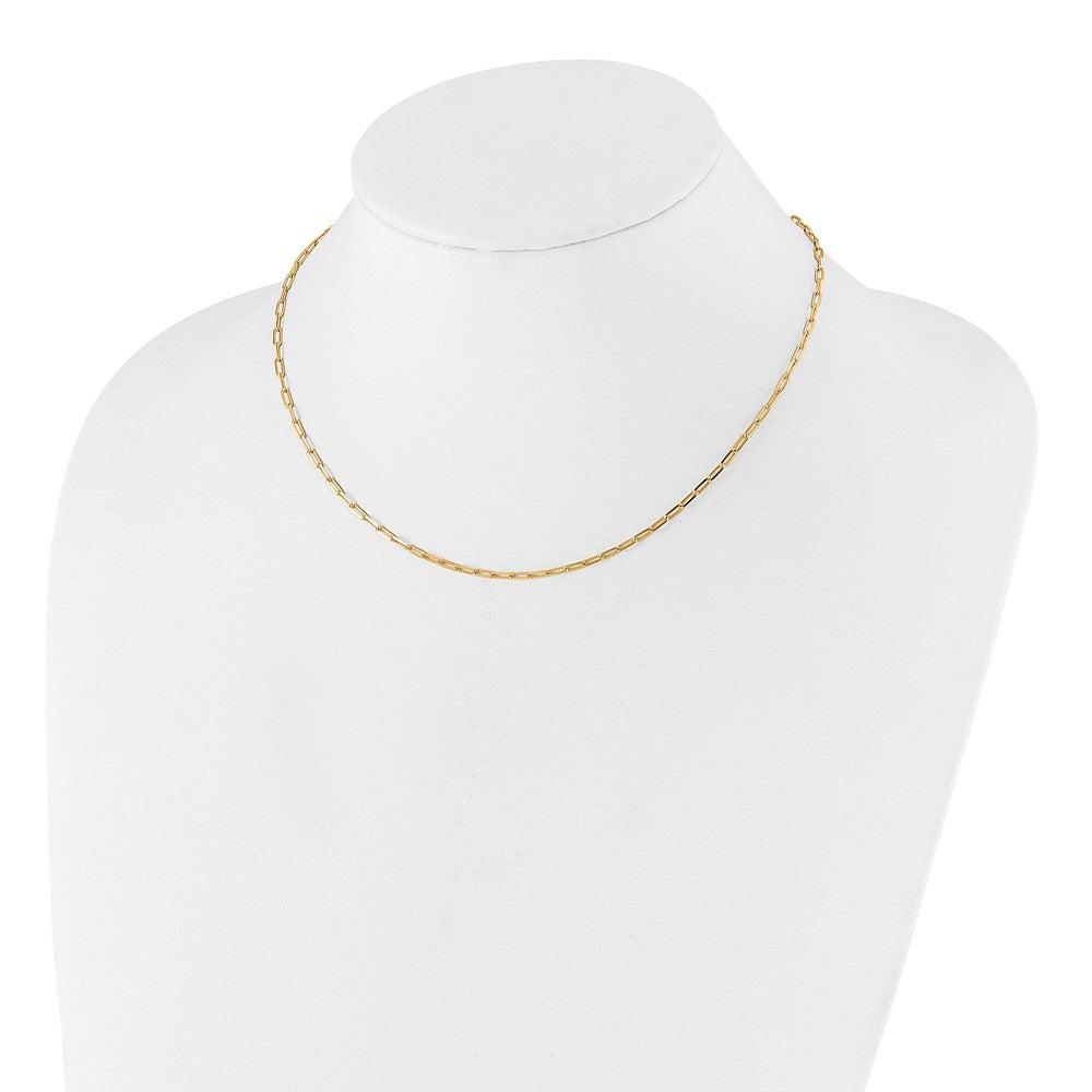 SS Gold-plated Adjustable 2mm Paperclip Flat Oval Link Chain