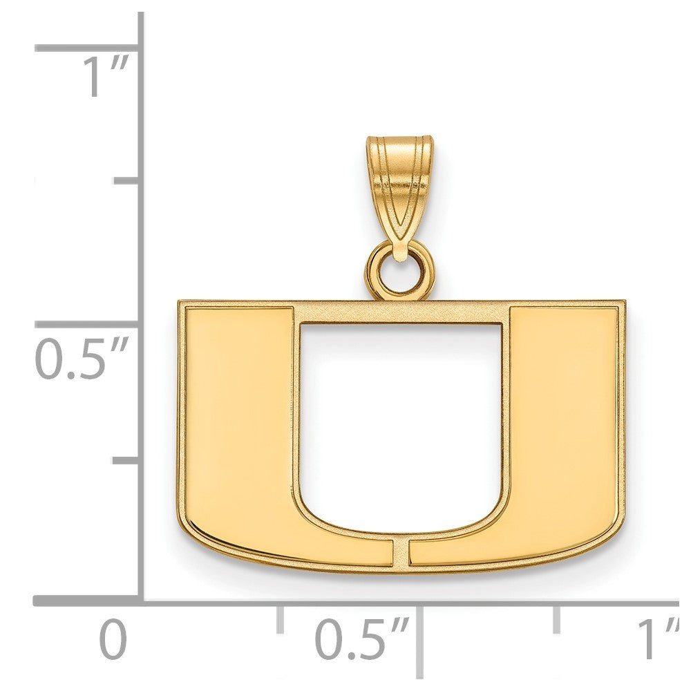 10K Gold University of Miami Small Pendant