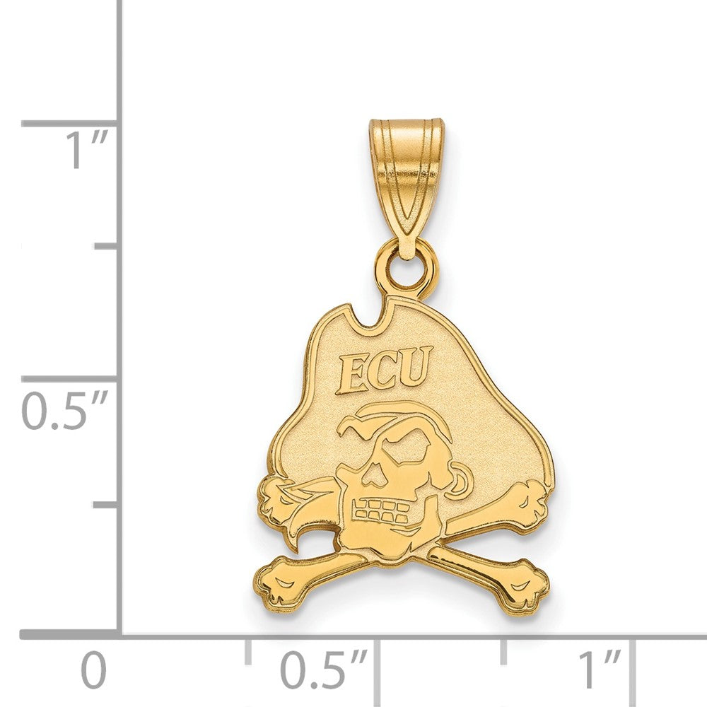 14K Gold East Carolina University Medium Pendant