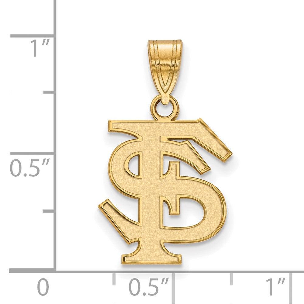 Sterling Silver Gold-plated Florida State Univ. Medium Pendant