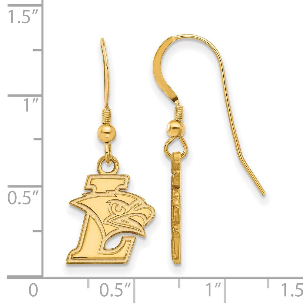 Sterling Silver Gold-plated Lehigh University Small Dangle Earrings