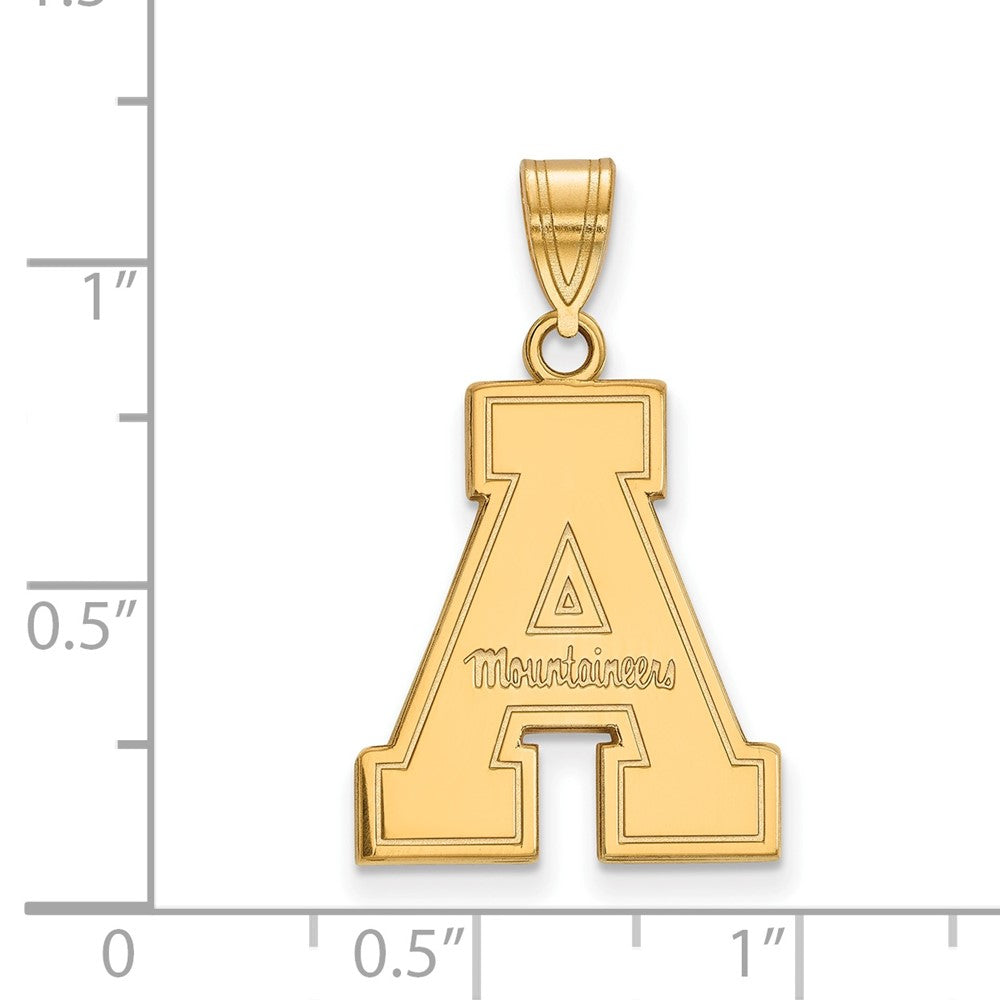 Sterling Silver Gold-plated Appalachian State U. Large Pendant