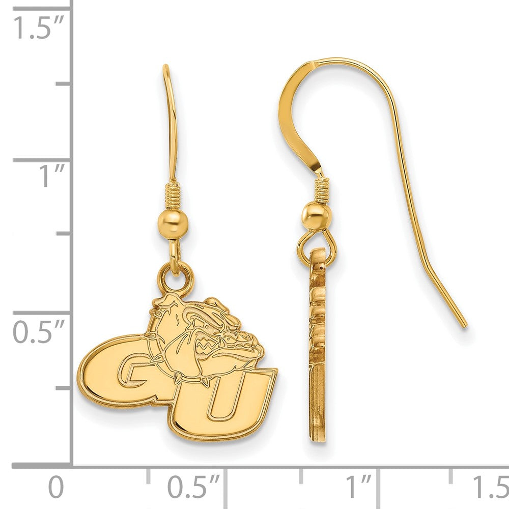Sterling Silver Gold-plated Gonzaga University Small Dangle Earrings