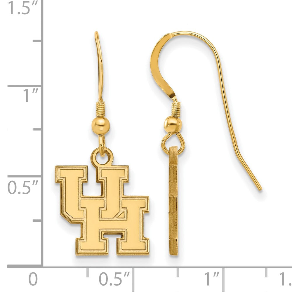 Sterling Silver Gold-plated University of Houston Small Dangle Earrings