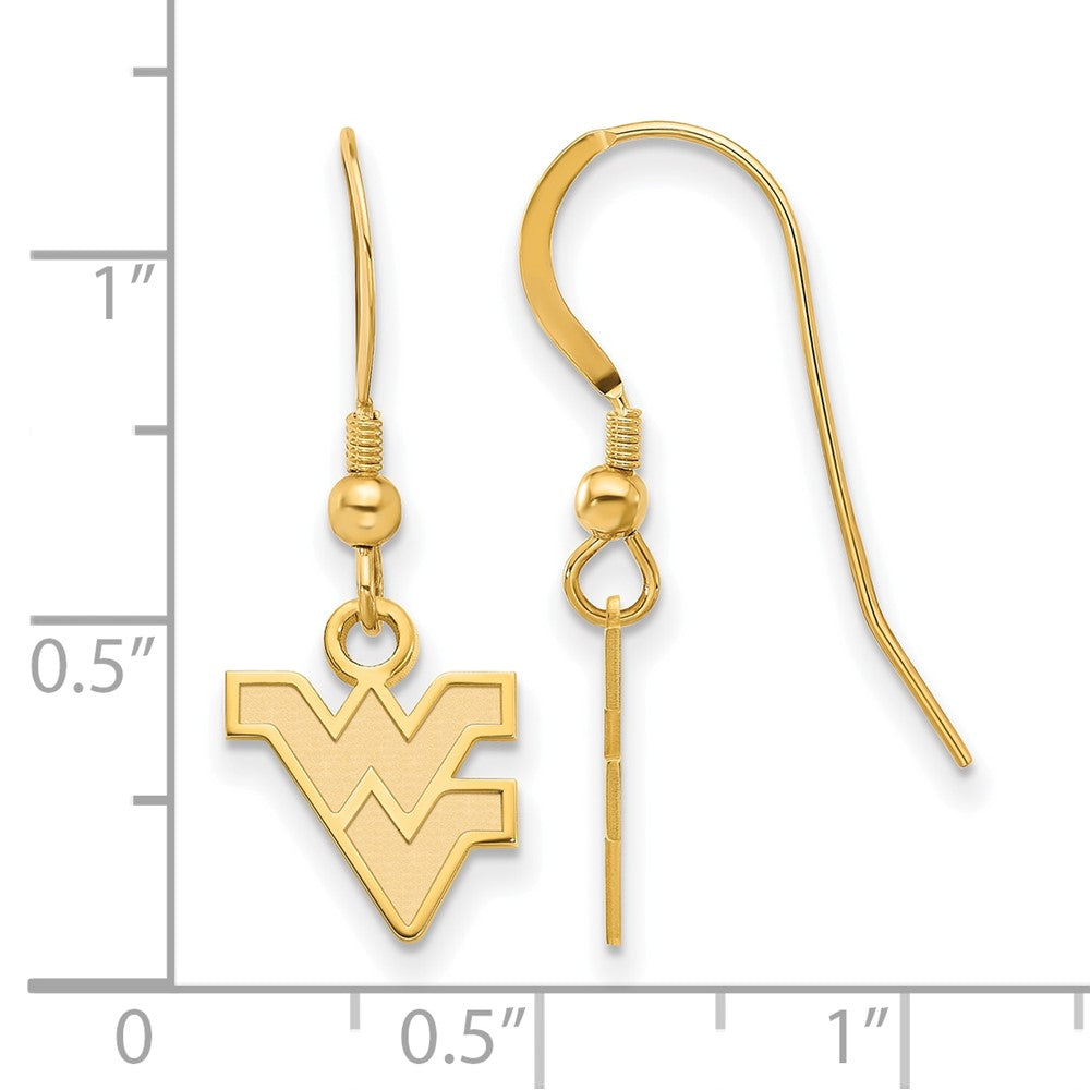 Sterling Silver Gold-plated West Virginia U. XS Dangle Earrings