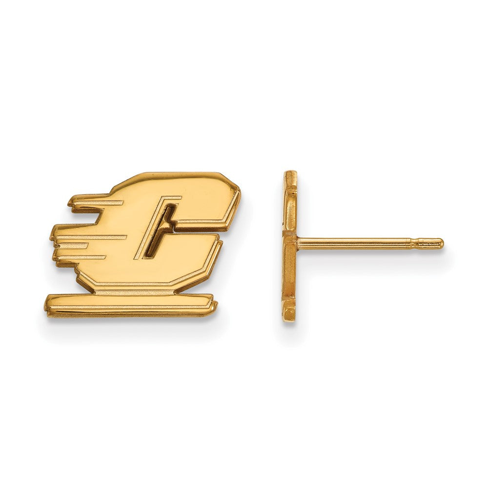 Sterling Silver Gold-plated Central Michigan U. Post Earrings