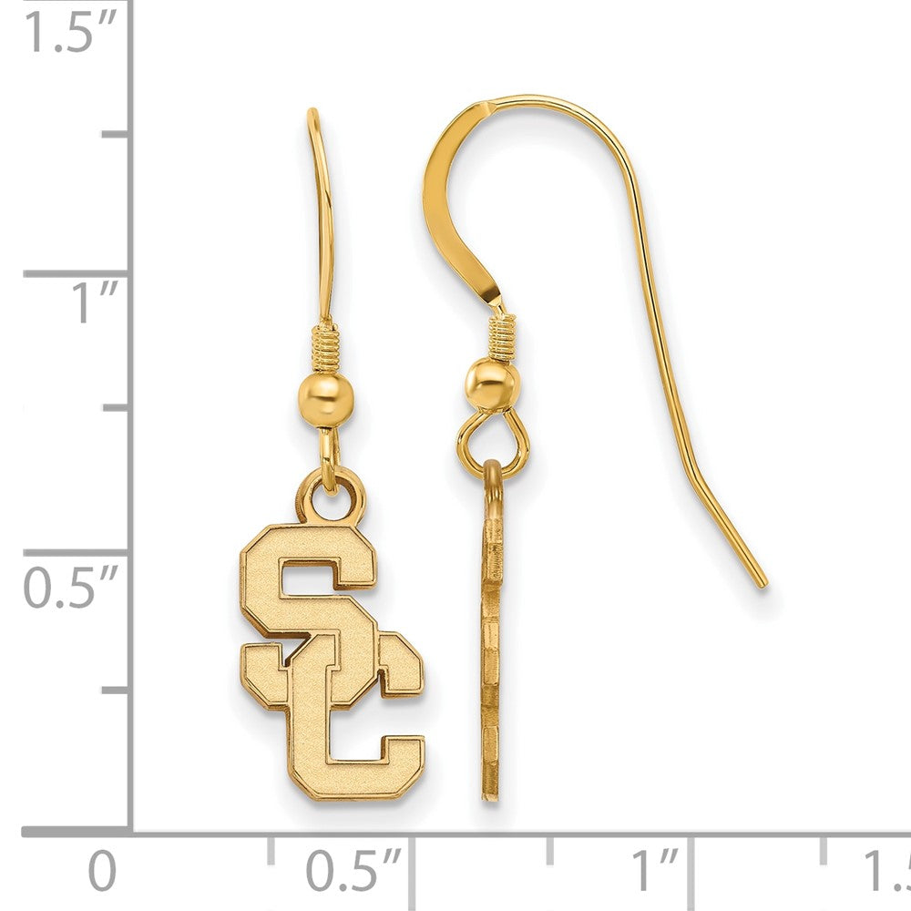Sterling Silver Gold-plated U. of Southern California Small Dangle Earrings