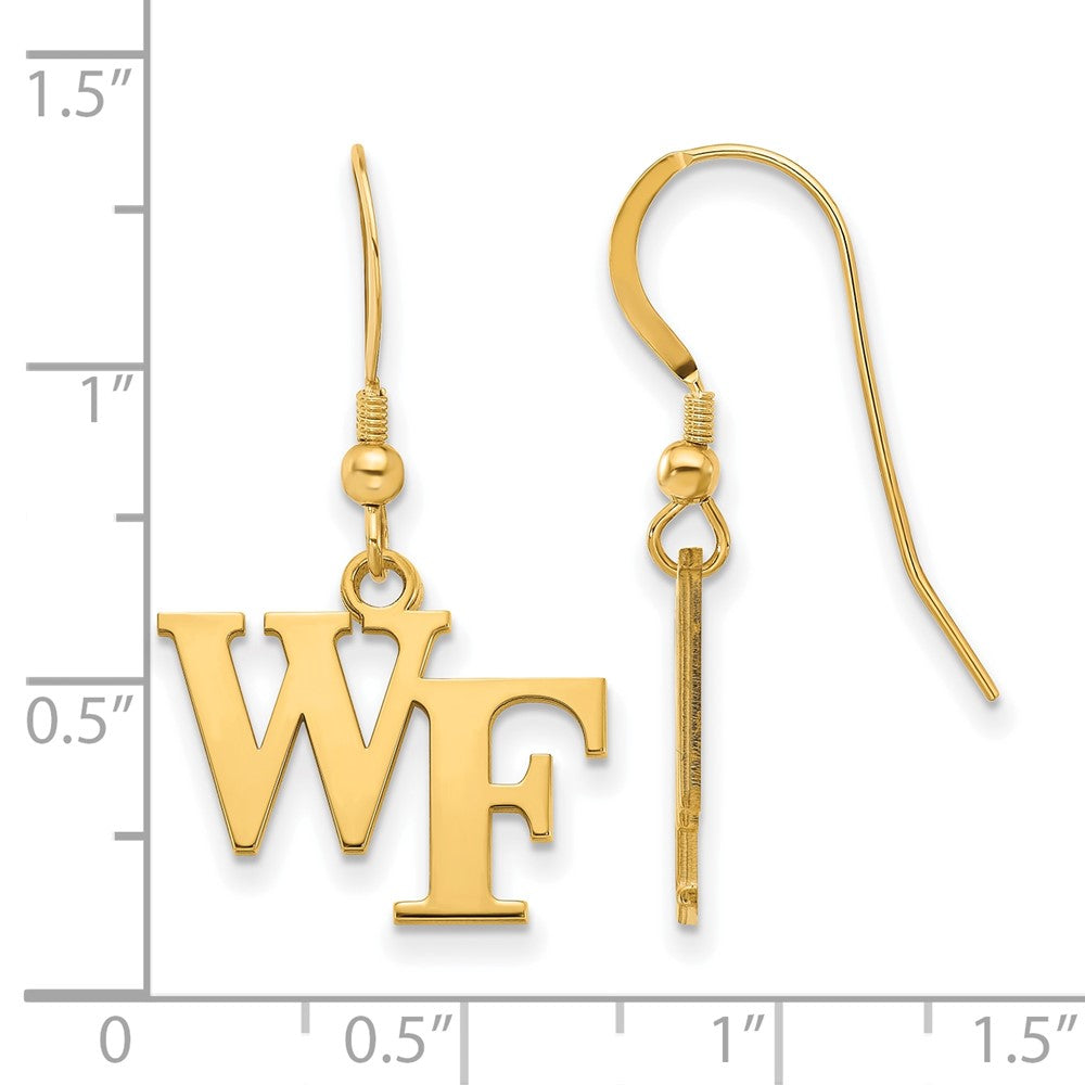 Sterling Silver Gold-plated Wake Forest University Small Dangle Earrings