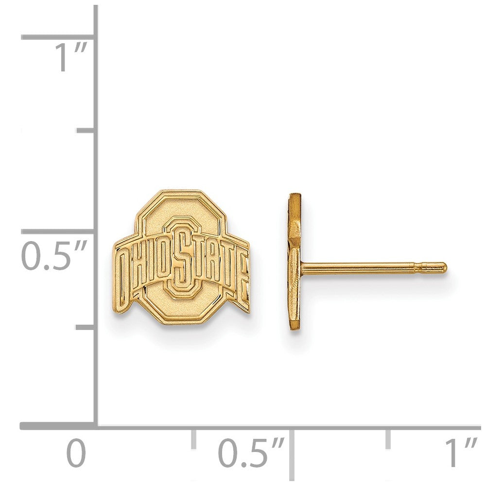 Sterling Silver Gold-plated Ohio State University XS Post Earrings