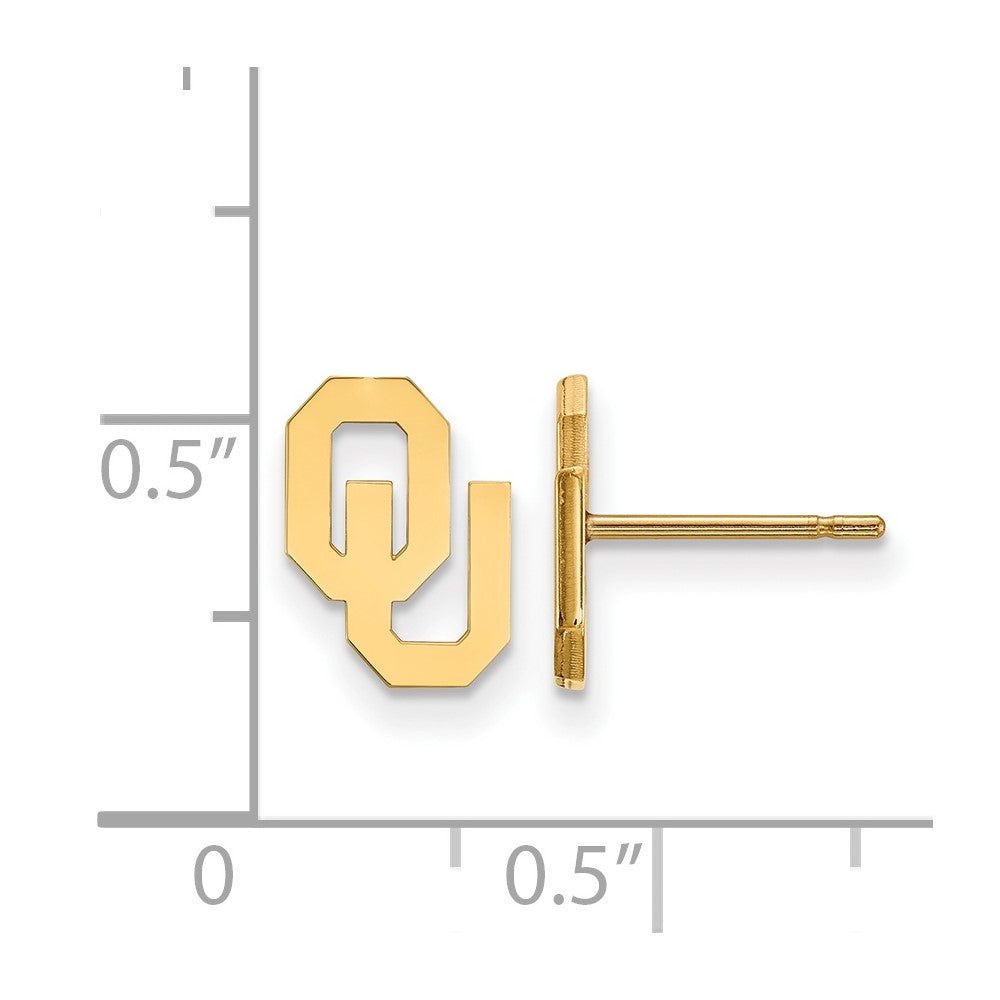 10K Gold University of Oklahoma XS Post Earrings