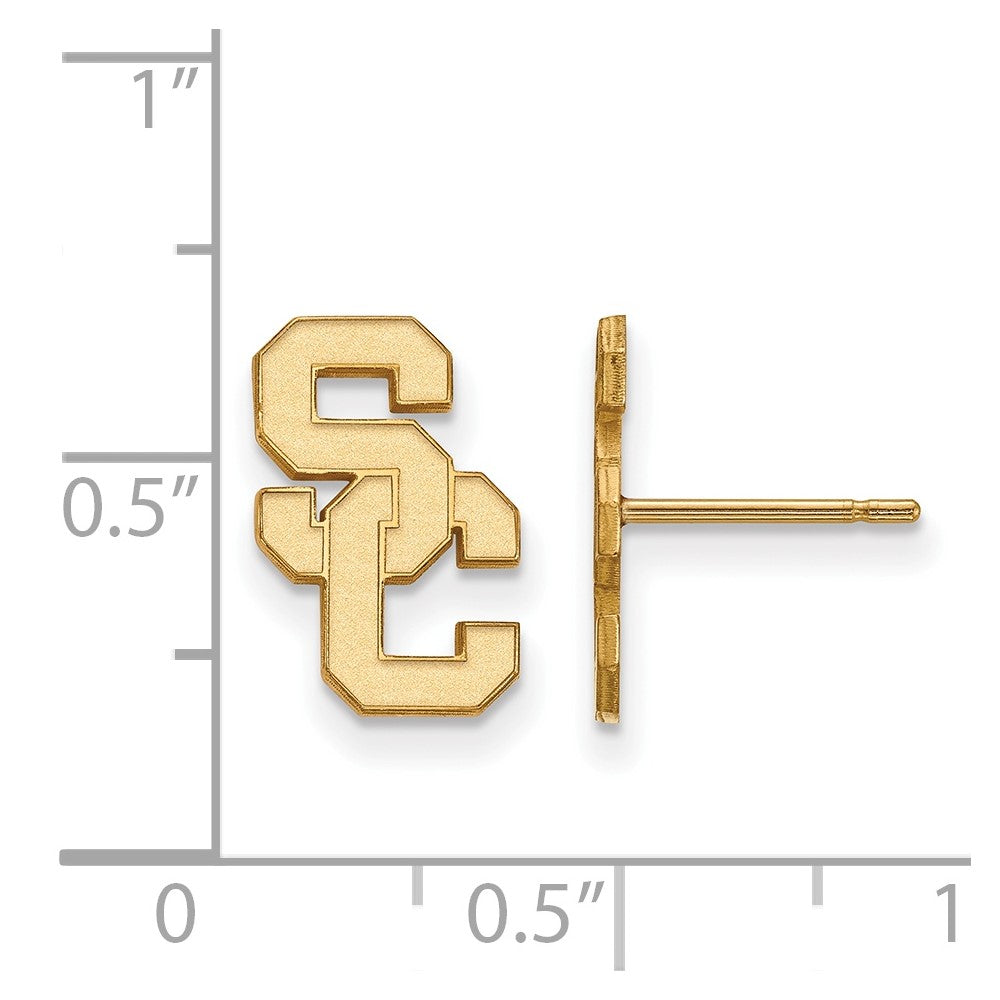 10K Gold U. of Southern California Small Post Earrings
