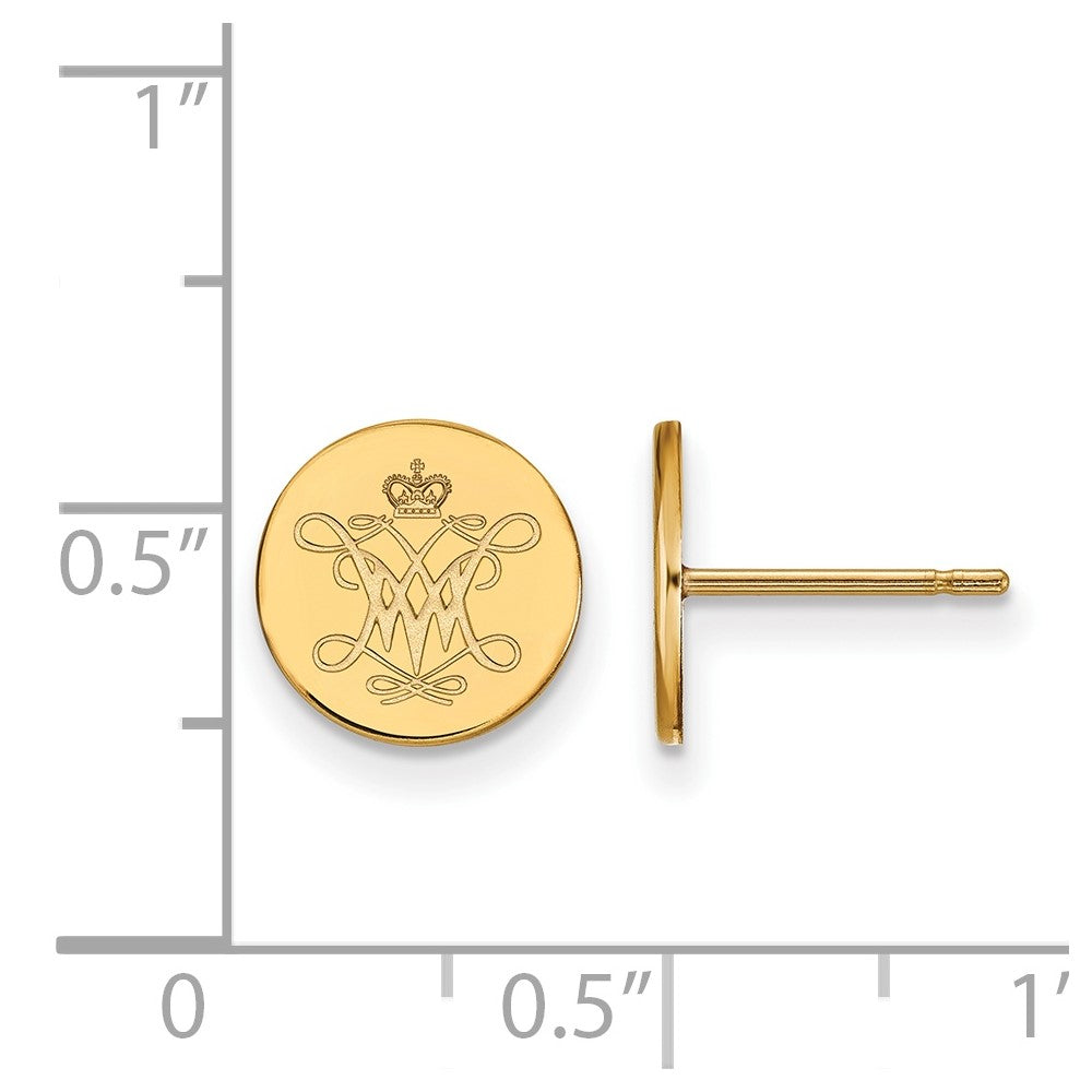 Sterling Silver Gold-plated William and Mary XS Disc Earrings