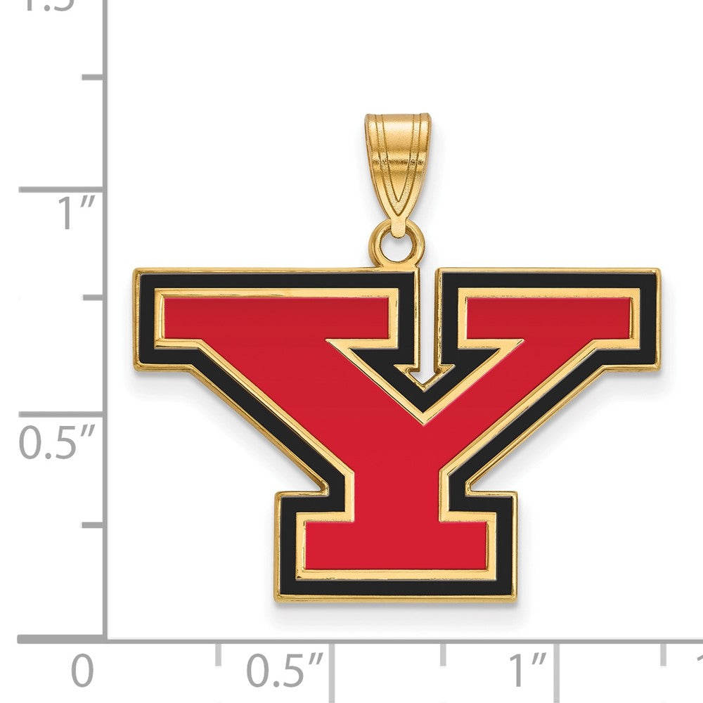 Sterling Silver Gold-plated Youngstown State U. Large Enamel Pendant