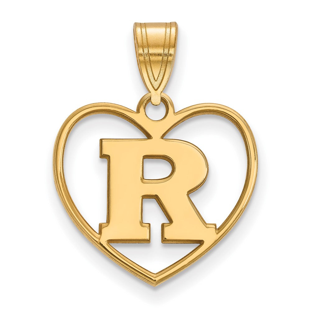 Sterling Silver Gold-plated Rutgers University Heart Pendant