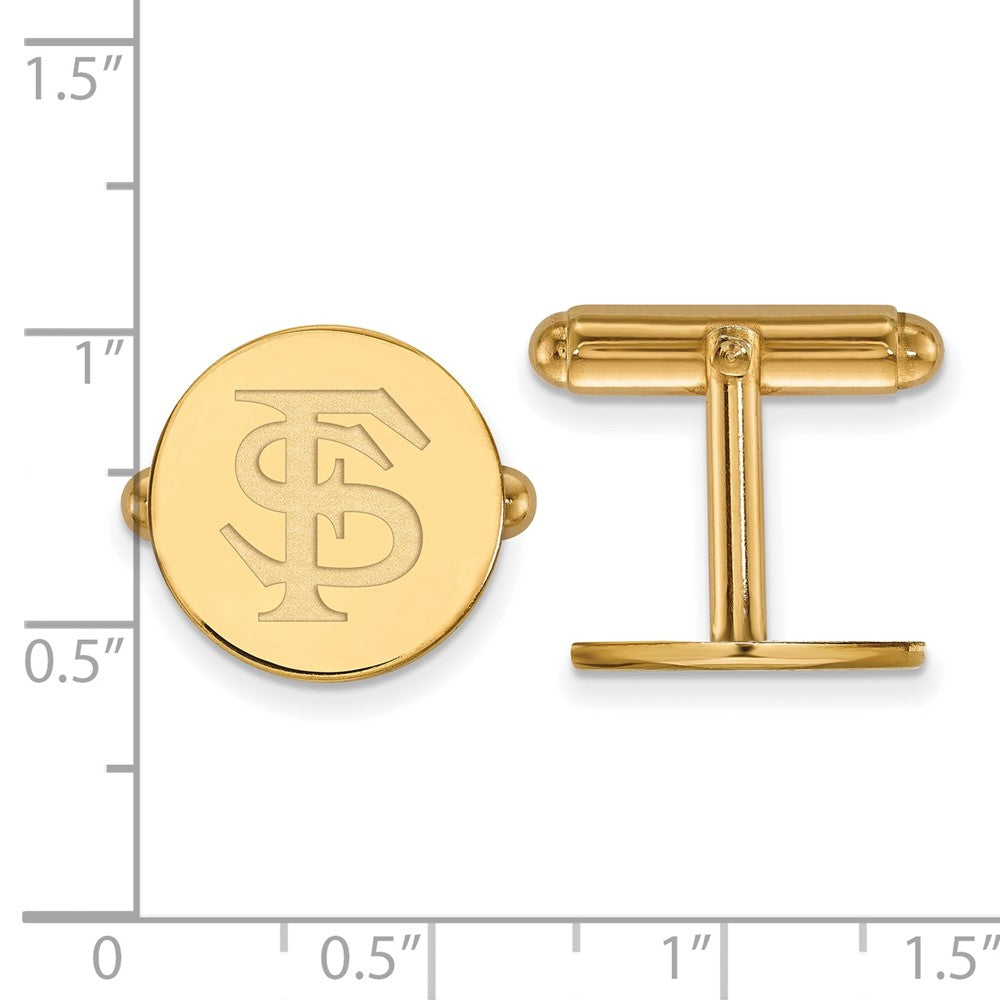 Sterling Silver Gold-plated Florida State University F-S Cuff Links