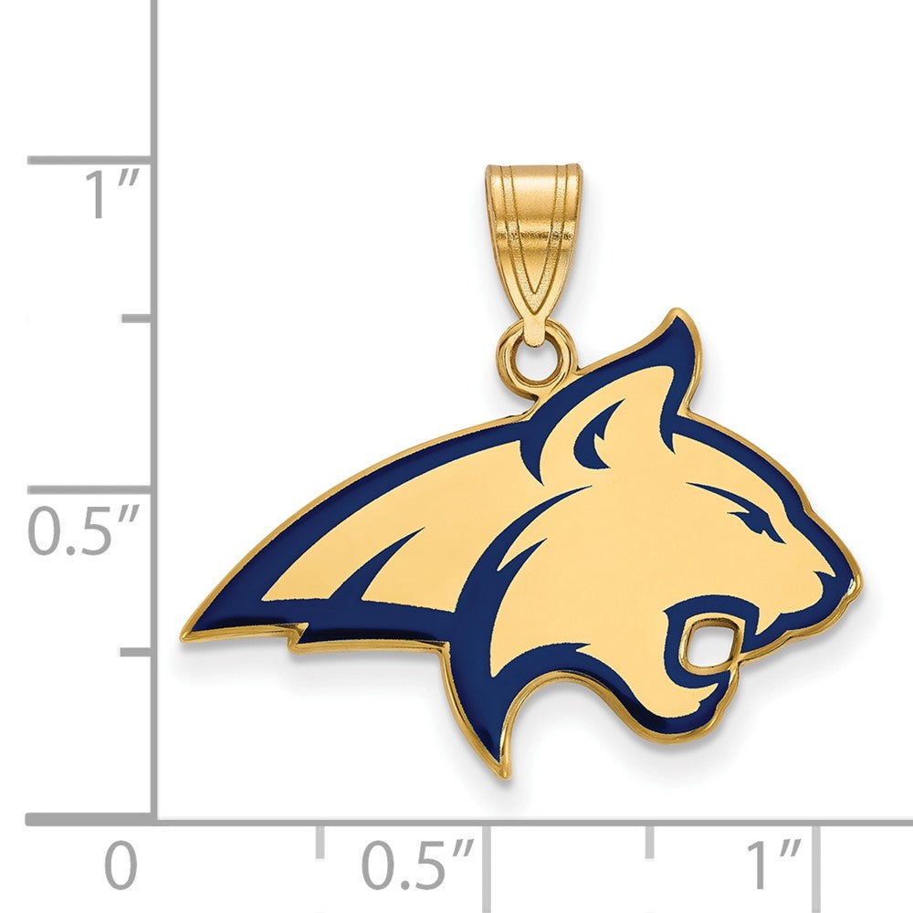 Sterling Silver Gold-plated Montana State U. Large Enamel Pendant