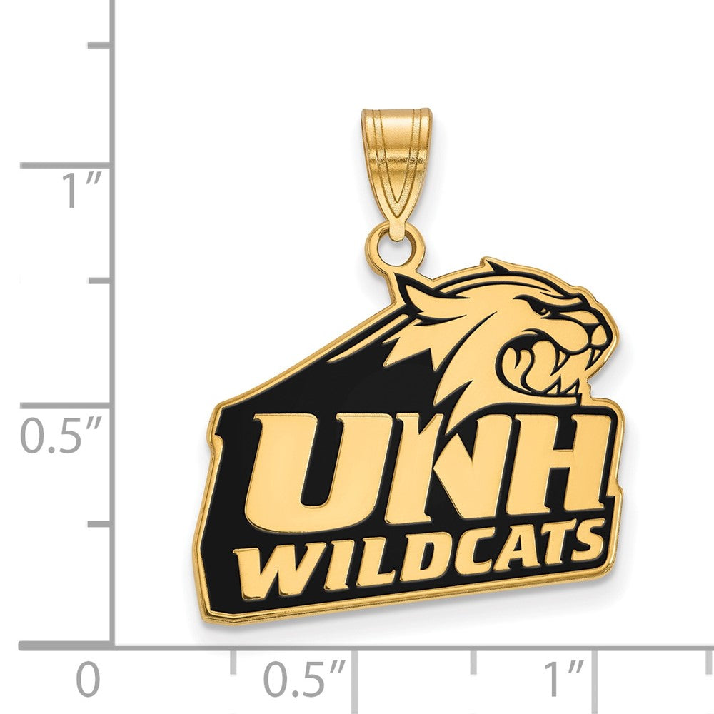 Sterling Silver Gold-plated U. of New Hampshire Large Enamel Pendant