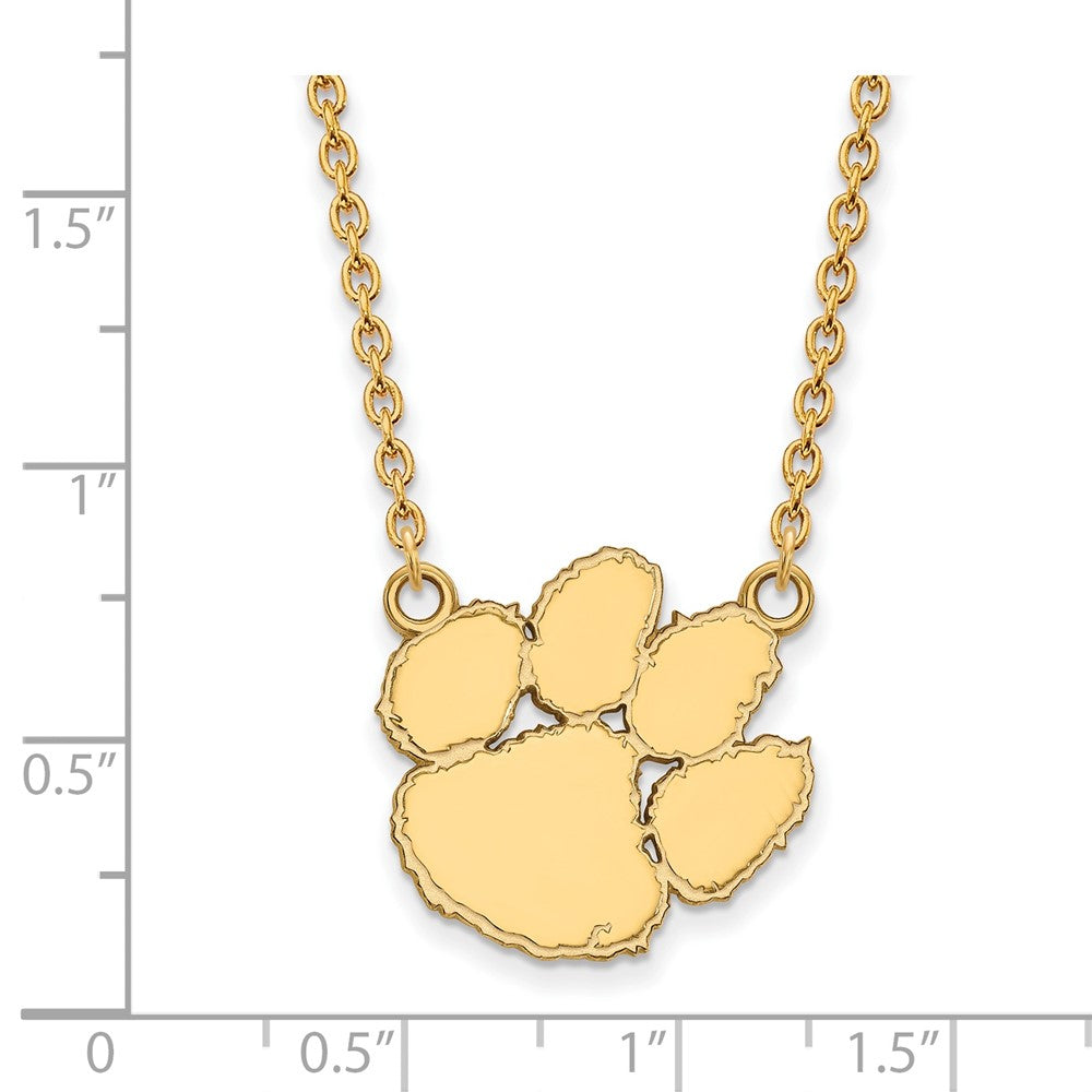 Sterling Silver Gold-plated Clemson Univ. Large Pendant Necklace