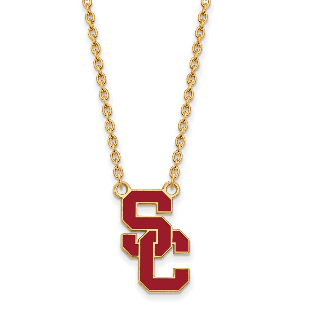 Sterling Silver Gold-plated U. of Southern California Large Enamel Necklace