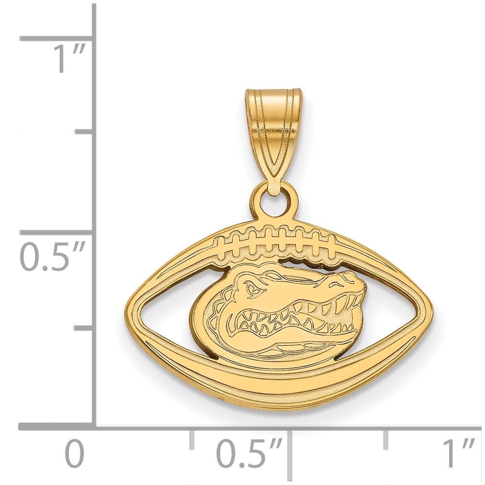Sterling Silver Gold-plated University of Florida Football Pendant