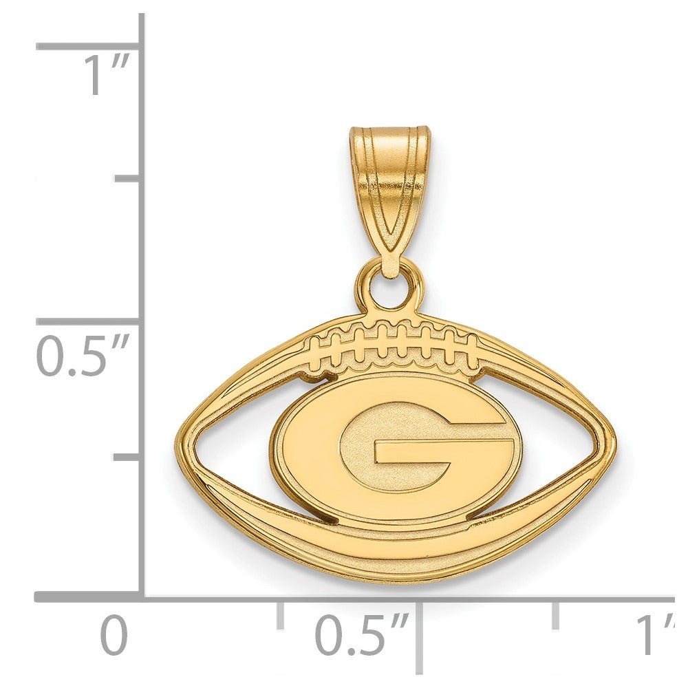 Sterling Silver Gold-plated University of Georgia Football Pendant