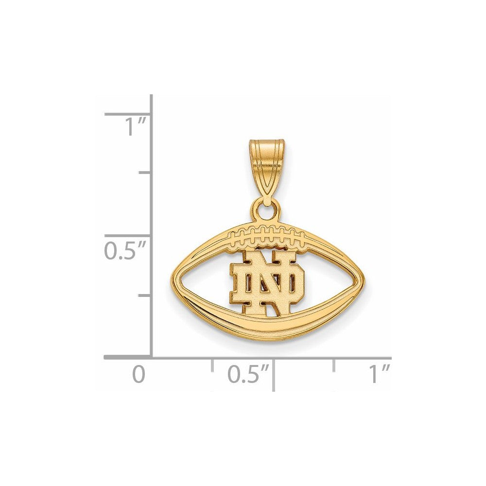 10K Gold University of Notre Dame Football Pendant