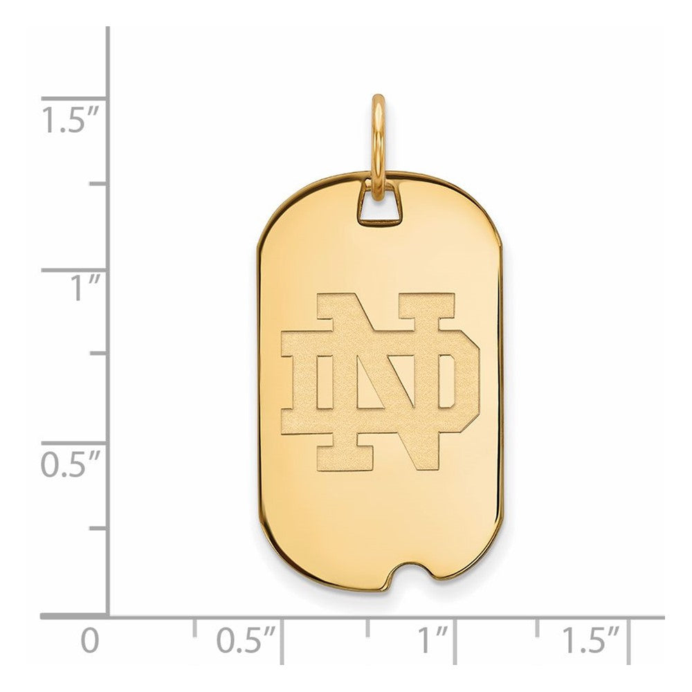 Sterling Silver Gold-plated Univ. of Notre Dame Small Dog Tag