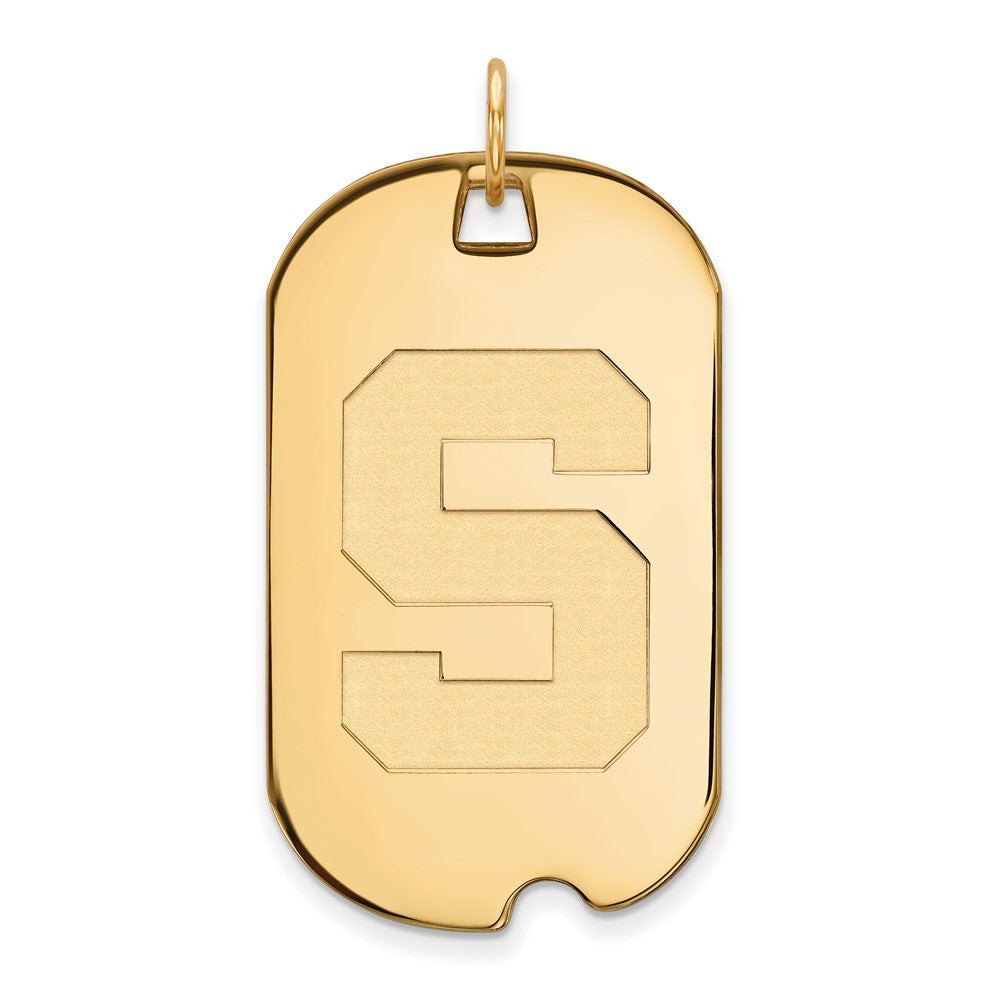 Sterling Silver Gold-plated Michigan State U. Large Dog Tag