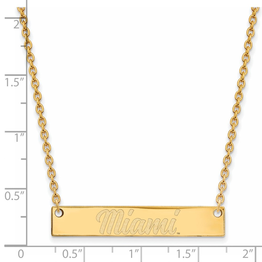 Sterling Silver Gold-plated Miami University Bar Necklace